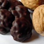 Dark chocolate along with walnuts