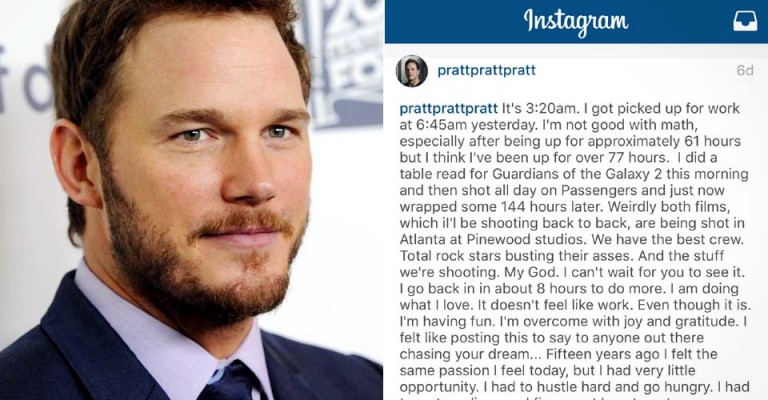 Chris Pratt Wrote On Instagram Inspire