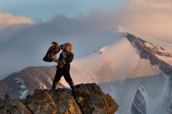 13-year-old eagle huntress in Mongolia.