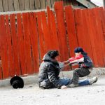 Alcoholic father and child.