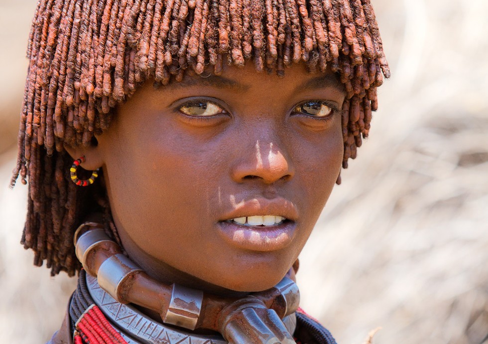 Girl from the Hamer tribe in Ethiopia.