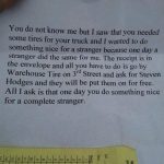 A small act of kindness can set a chain reaction that changes the whole world