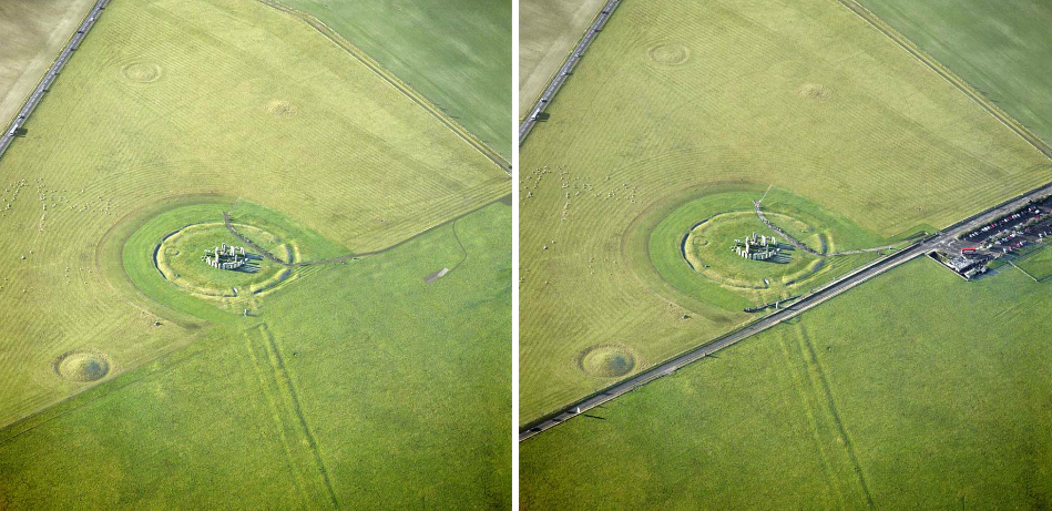 10. Stonehenge rocks in a field.