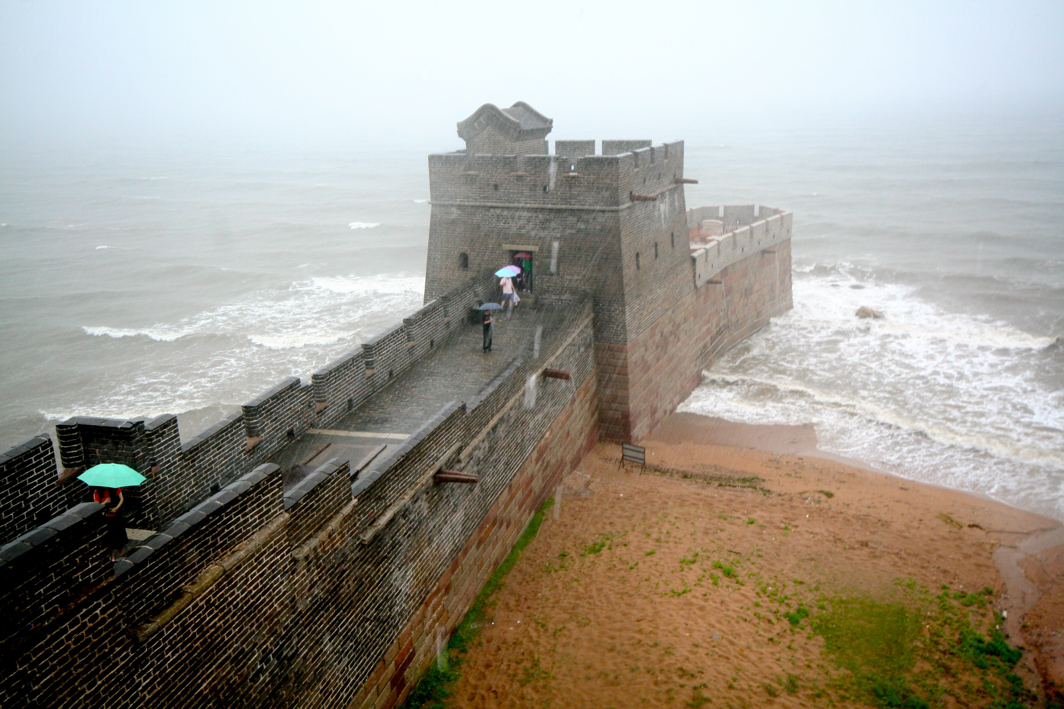 2. The end of the Great Wall of China.