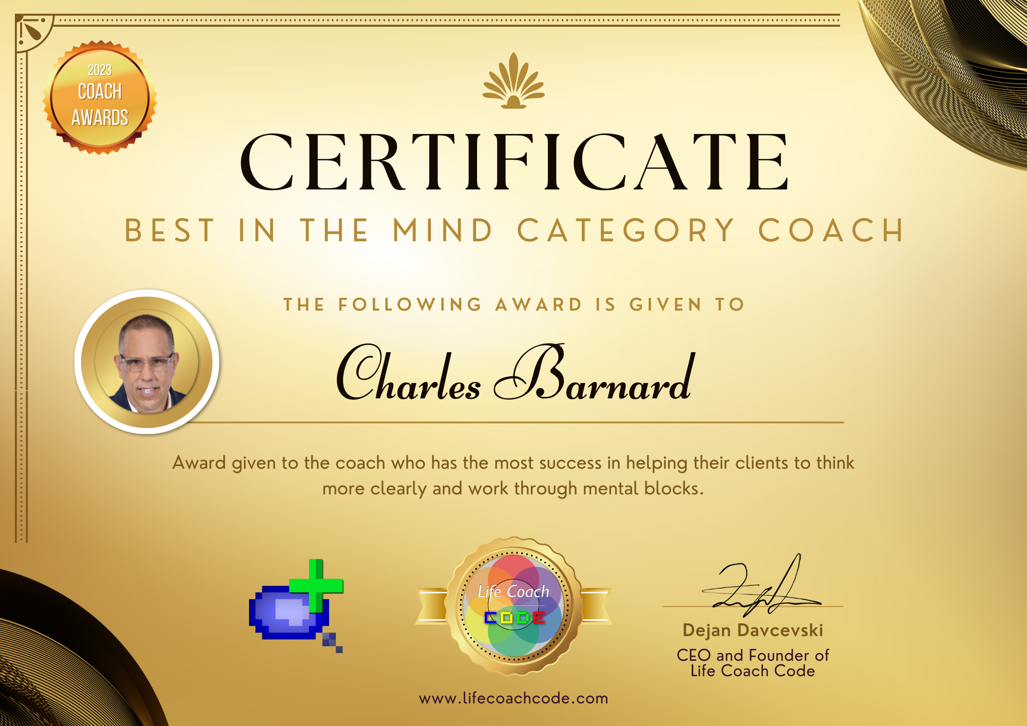 Coach Awards Best in the mind category coach