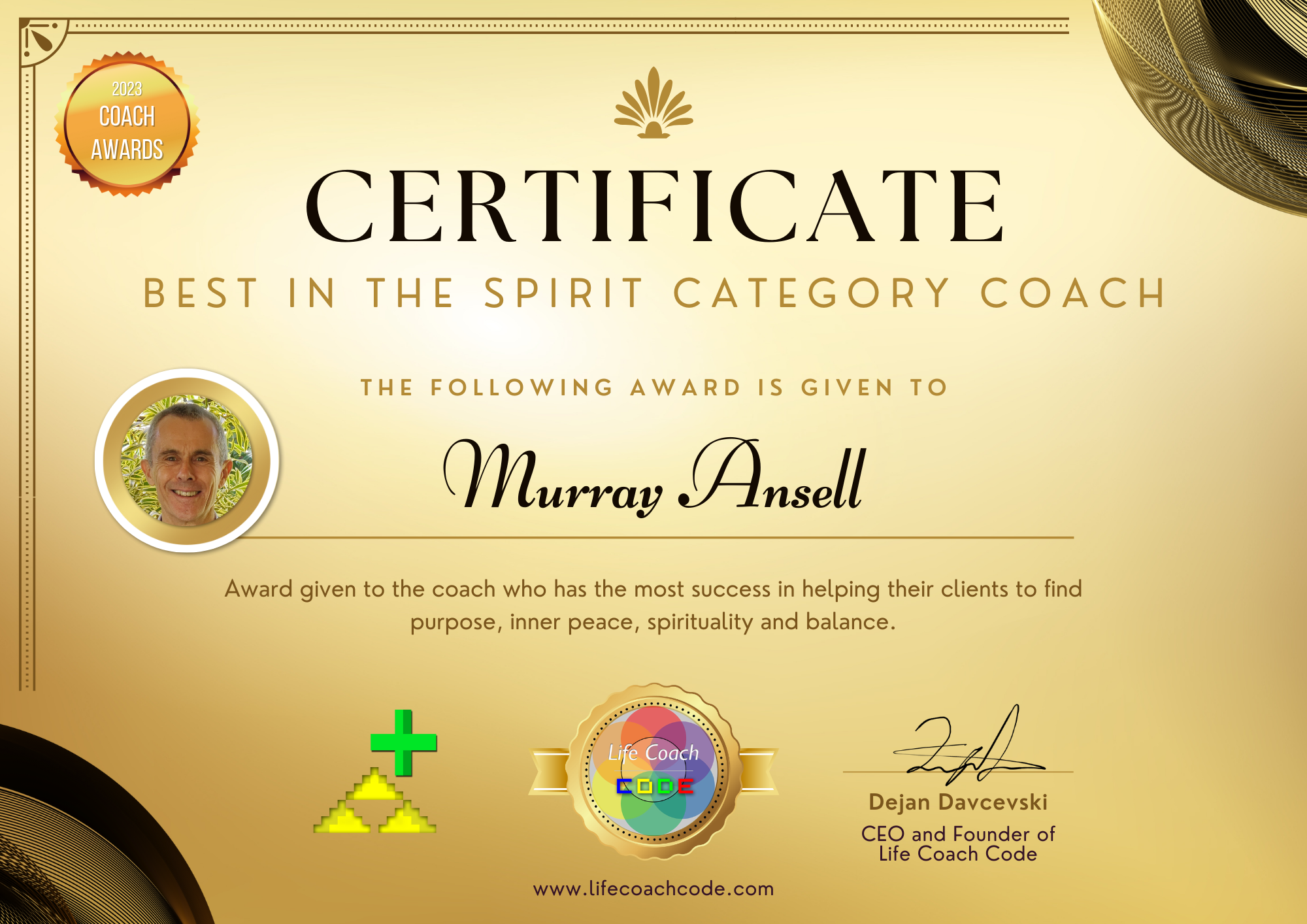 Coach Awards Best in the spirit category coach